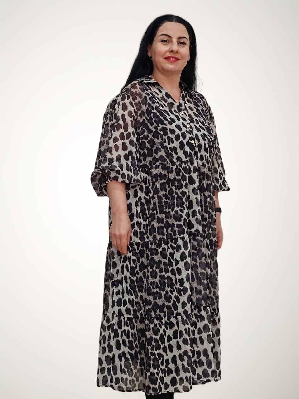 Leopard Chiffon Dress 2025 Fashion Model in Rustavi, Georgia Just econom Leopard Chiffon Dress 2025 Fashion Model in Rustavi, Georgia Just econom