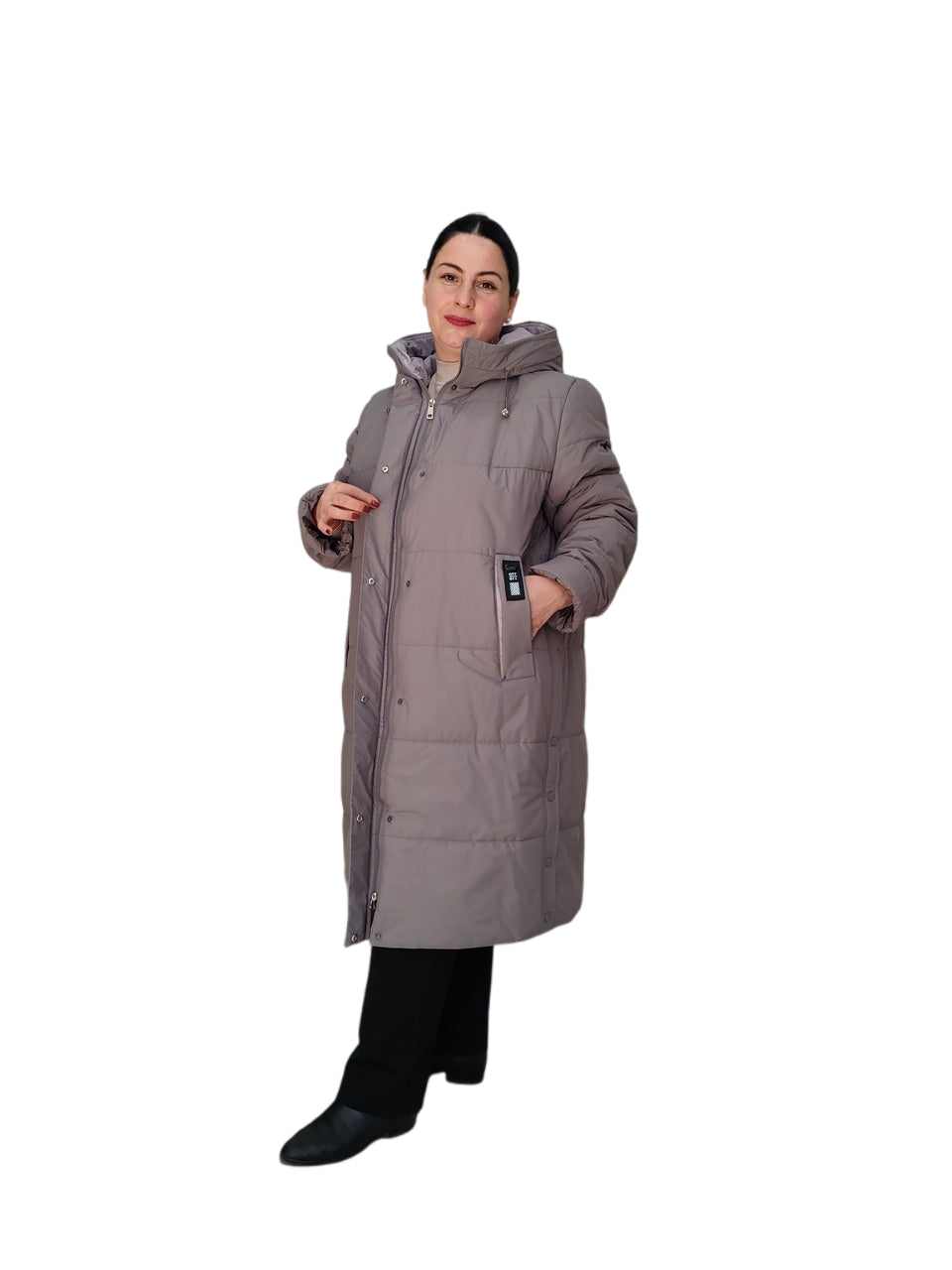 ქალთა ხანგრძლივი hooded ქურთუკი პლუს ზომა წვიმა და ქარი დაცვა - ზამთარში ცივ დღეებზე იდეალური.