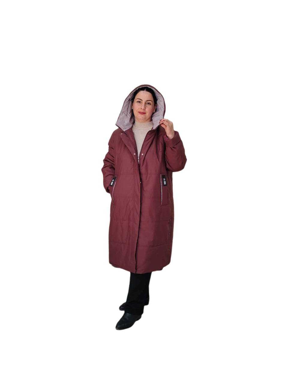 ქალთა ხანგრძლივი hooded ქურთუკი პლუს ზომა წვიმა და ქარი დაცვა - იდეალურად მოერგება ნებისმიერ ფორმას.