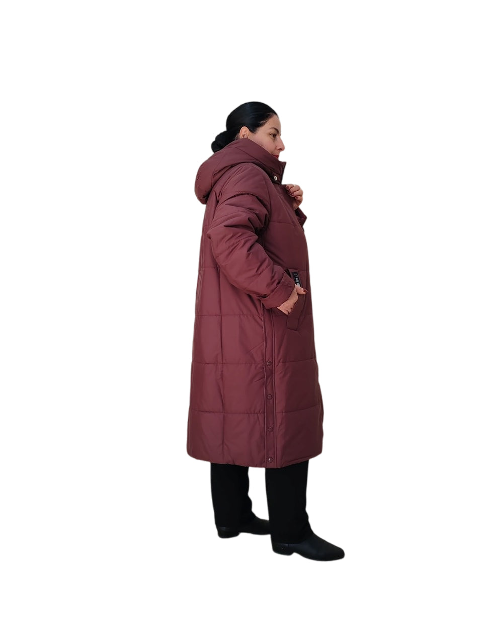 ქალთა ხანგრძლივი hooded ქურთუკი პლუს ზომა წვიმა და ქარი დაცვა - შესანიშნავი ფუნქციონალური დეტალებით.