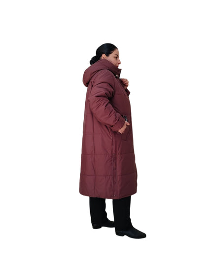 ქალთა ხანგრძლივი hooded ქურთუკი პლუს ზომა წვიმა და ქარი დაცვა - შესანიშნავი ფუნქციონალური დეტალებით.